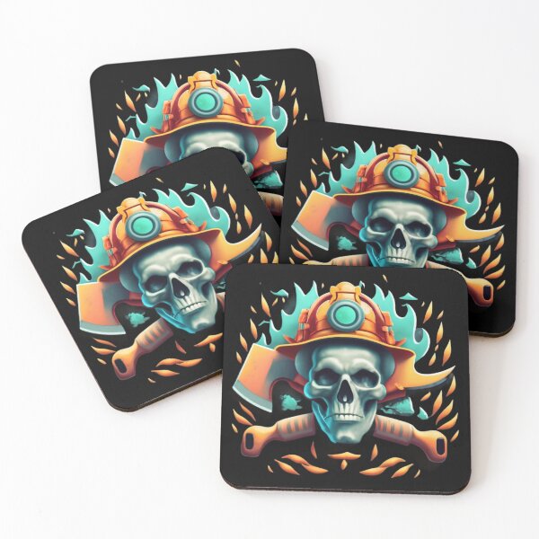 Item preview, Firefighter skull designed and sold by TrendyPalette.