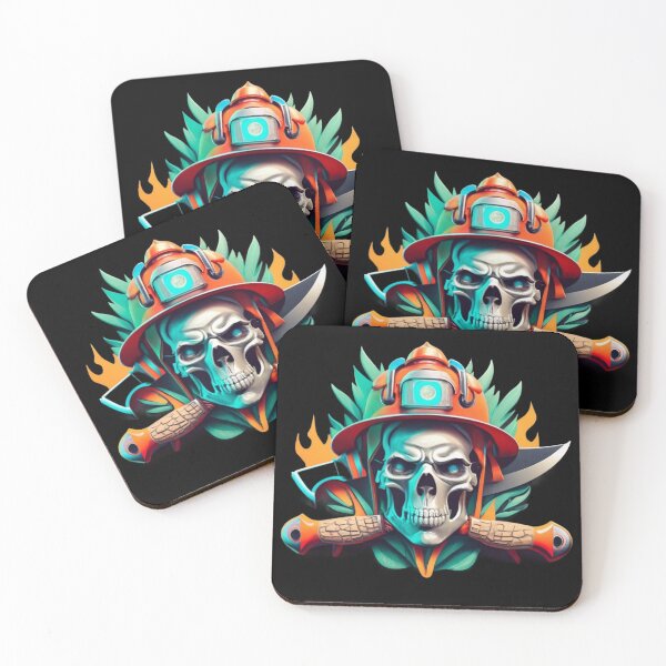 Item preview, Firefighter skull designed and sold by TrendyPalette.