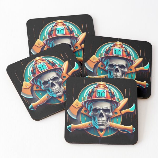 Item preview, Firefighter skull designed and sold by TrendyPalette.