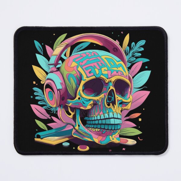 Item preview, Skull listening to music designed and sold by TrendyPalette.