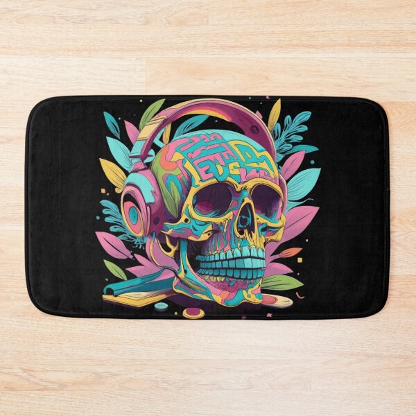 Item preview, Skull listening to music designed and sold by TrendyPalette.