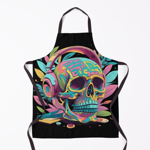 Item preview, Skull listening to music designed and sold by TrendyPalette.