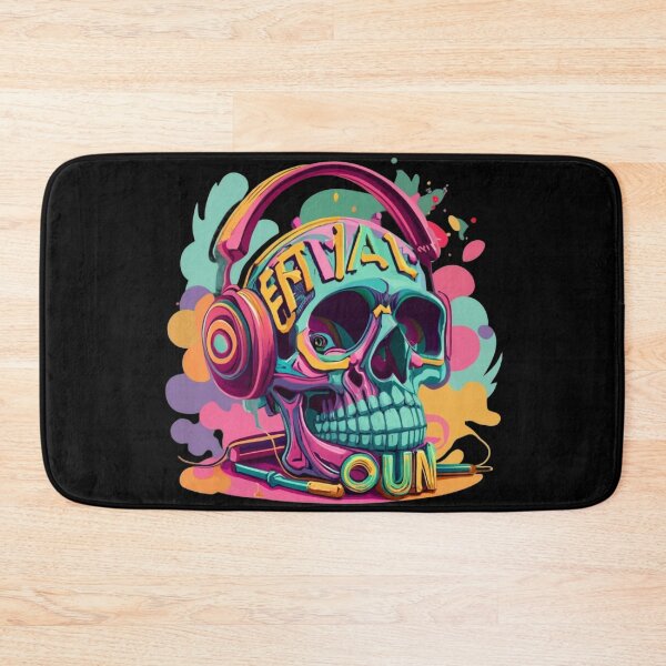 Item preview, Skull listening to music designed and sold by TrendyPalette.