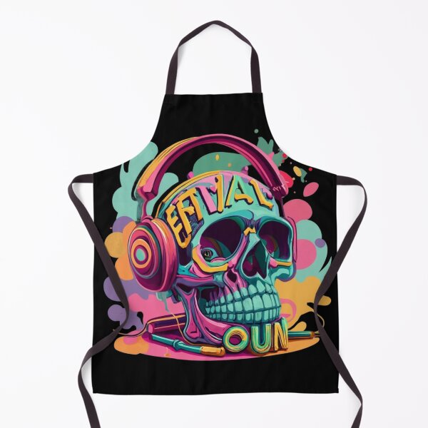 Item preview, Skull listening to music designed and sold by TrendyPalette.