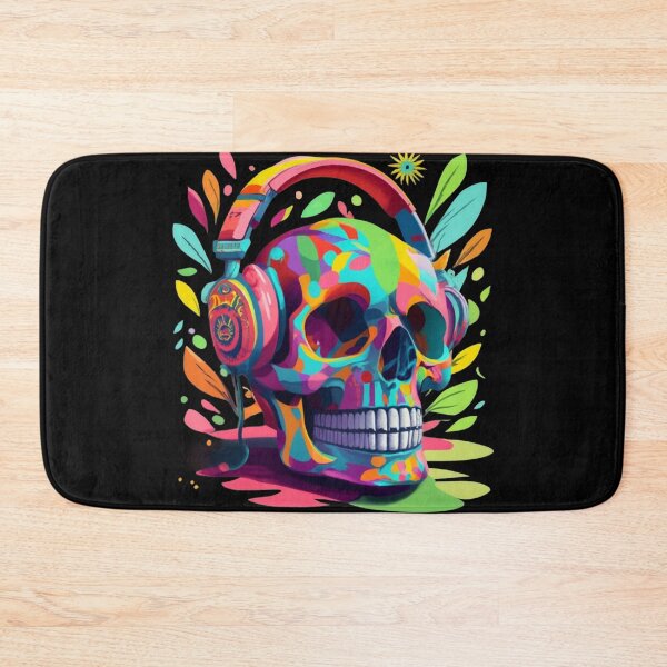 Item preview, Skull listening to music designed and sold by TrendyPalette.
