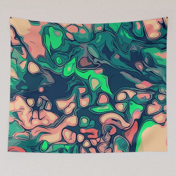 Item preview, Fluid Harmony: Green and Pink Pouring Artistry designed and sold by GAP90.
