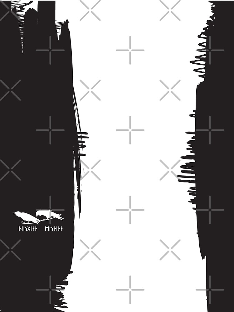 "Hugin and Munin Odin Ravens/Crows with Runic names Norse Viking