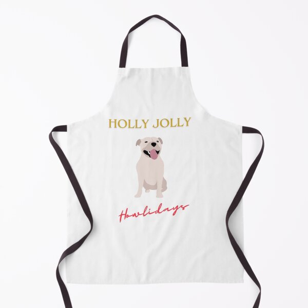 Item preview, White Pitbull black Holly Jolly Howlidays designed and sold by WildBeauty.