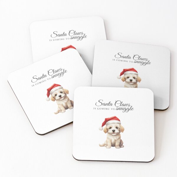 Item preview, Golden Retriever Santa Claws is coming to snuggle in black designed and sold by WildBeauty.