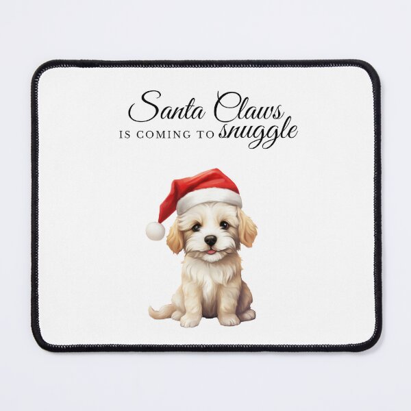 Item preview, Golden Retriever Santa Claws is coming to snuggle in black designed and sold by WildBeauty.