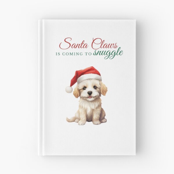 Item preview, Golden Retriever Santa Claws is coming to snuggle in red and green designed and sold by WildBeauty.