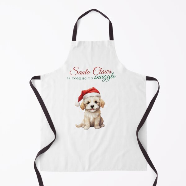 Item preview, Golden Retriever Santa Claws is coming to snuggle in red and green designed and sold by WildBeauty.