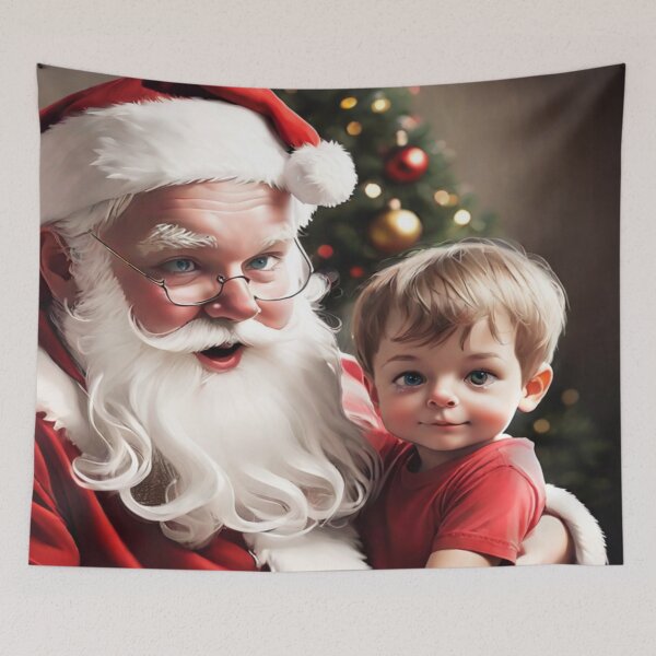 Item preview, Santa and Little Boy Portrait designed and sold by KoliBabb.
