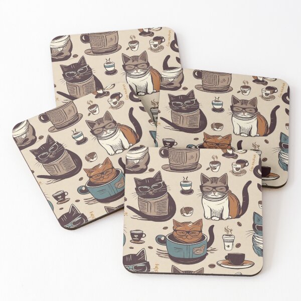 Item preview, Kitty with Coffee designed and sold by CanArtVision.
