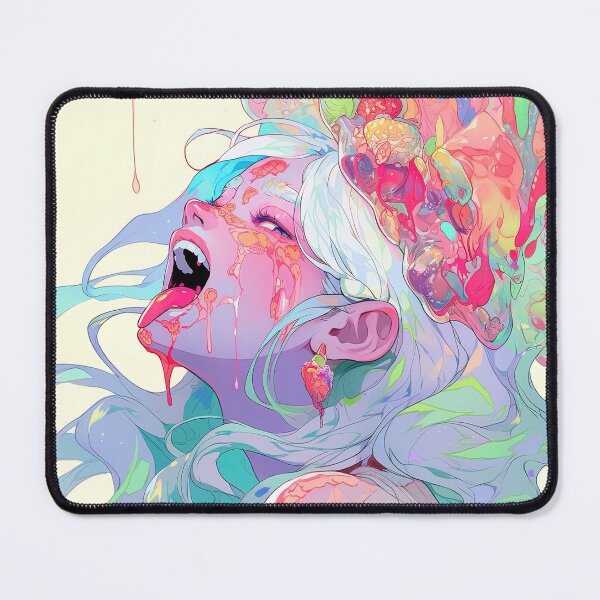 Item preview, Weird Surreal Goopy Tongue Anime Girl designed and sold by bubblegoth.