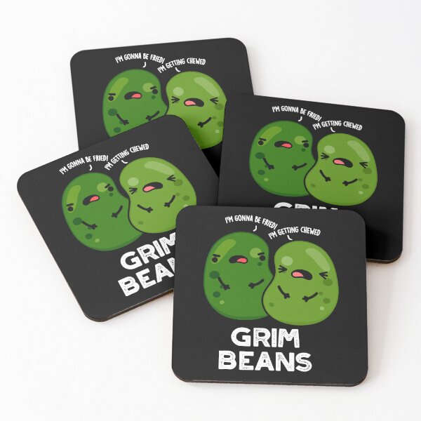 Item preview, Grim Beans Funny Veggie Puns (Dark BG) designed and sold by punnybone.
