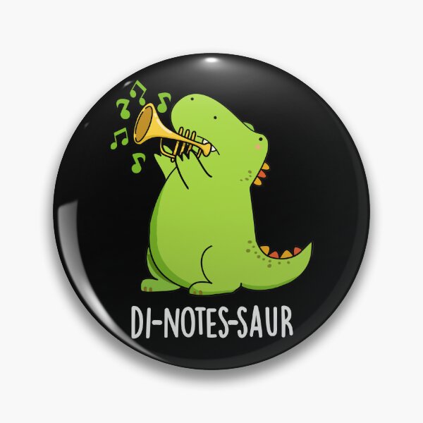 Item preview, Di-notes-saur Funny Dinosaur Puns (Dark BG) designed and sold by punnybone.