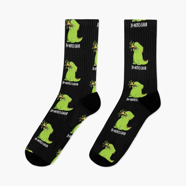 Item preview, Di-notes-saur Funny Dinosaur Puns (Dark BG) designed and sold by punnybone.