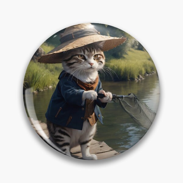 Item preview, A cat fishing in a river designed and sold by AiAnatnom.