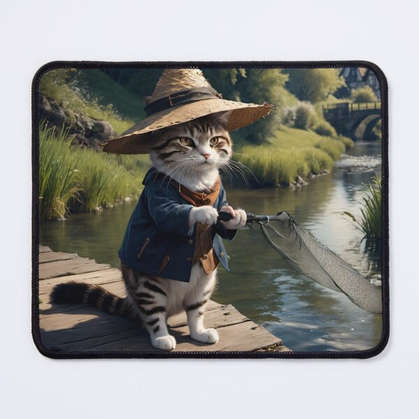 Item preview, A cat fishing in a river designed and sold by AiAnatnom.