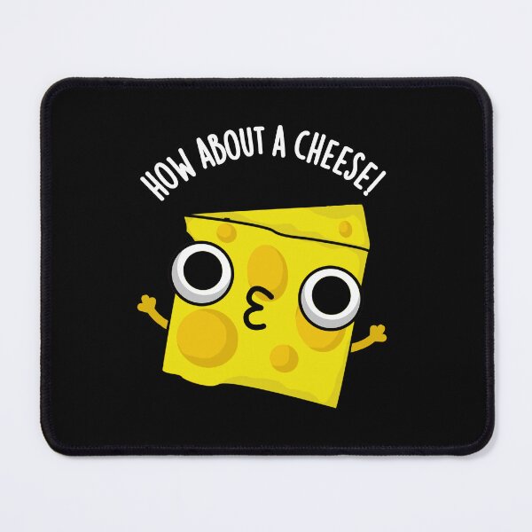 Item preview, How About A Cheese Funny Kiss Puns (Dark BG) designed and sold by punnybone.
