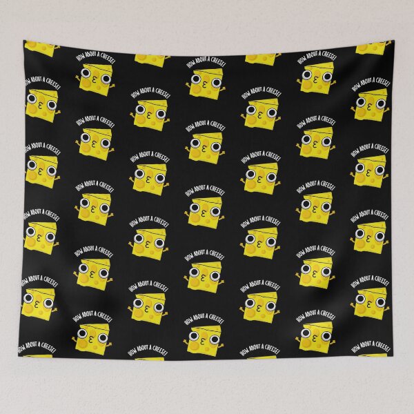Item preview, How About A Cheese Funny Kiss Puns (Dark BG) designed and sold by punnybone.