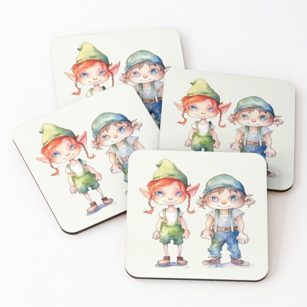 Item preview, Cute Fairy Goblin Girl and Boy designed and sold by MaryFiore.