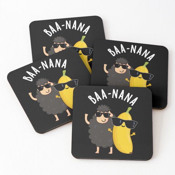 Item preview, Baa-nana Funny Banana Puns (Dark BG) designed and sold by punnybone.