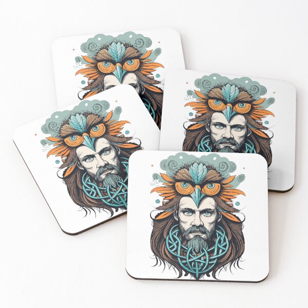 Item preview, Classic Indian man owl fusion Viking  designed and sold by TeeTokDesign.