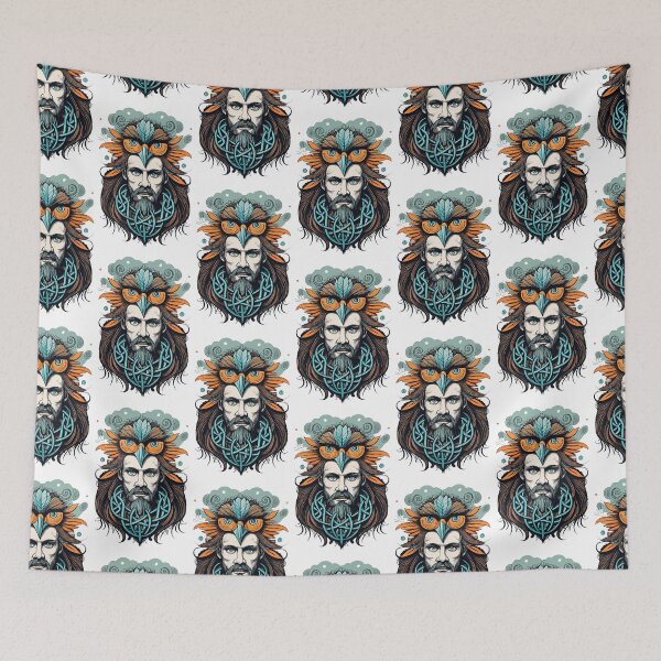 Item preview, Classic Indian man owl fusion Viking  designed and sold by TeeTokDesign.
