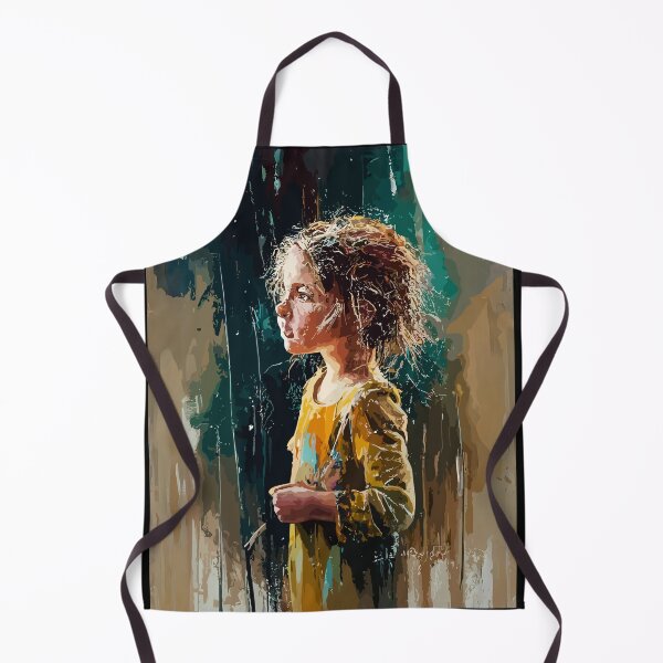 Item preview, The Blue-Eyed Girl Who Cried for Peace colorful sad oil painting HQ 14 designed and sold by Psycho-Crazy.