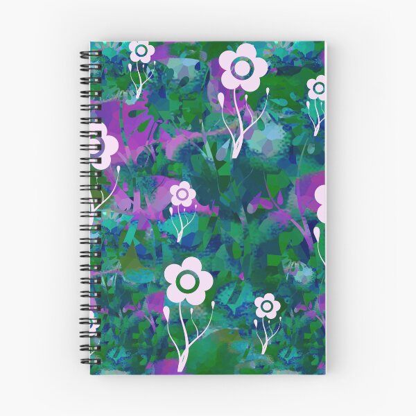 Artikelvorschau, Collage Blumen, lila Aqua, grün entworfen und verkauft von Robin Swaby.