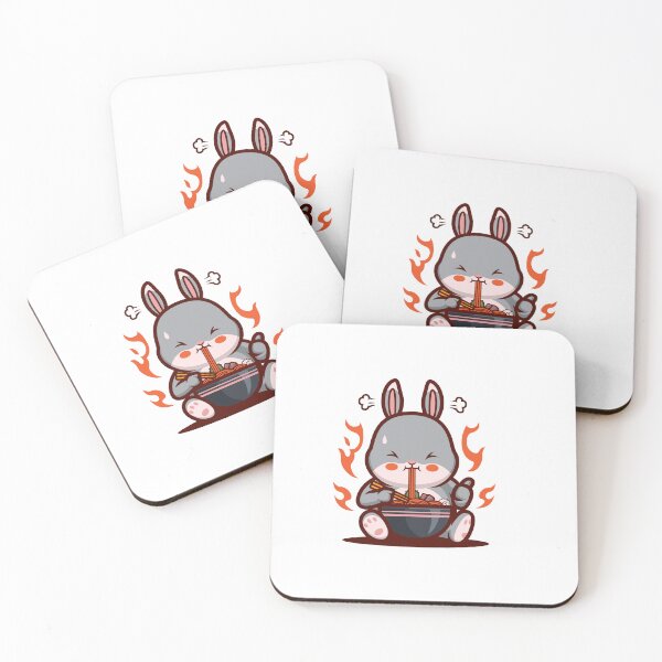 Item preview, Cartoon rabbit eating spicy ramen noodles designed and sold by chomaruddin tri amboko.