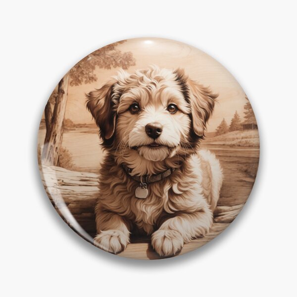Item preview, Aussiedoodle: The Playful Elegance of Wood (Pyro Pets Art - 053) designed and sold by pyropetsart.
