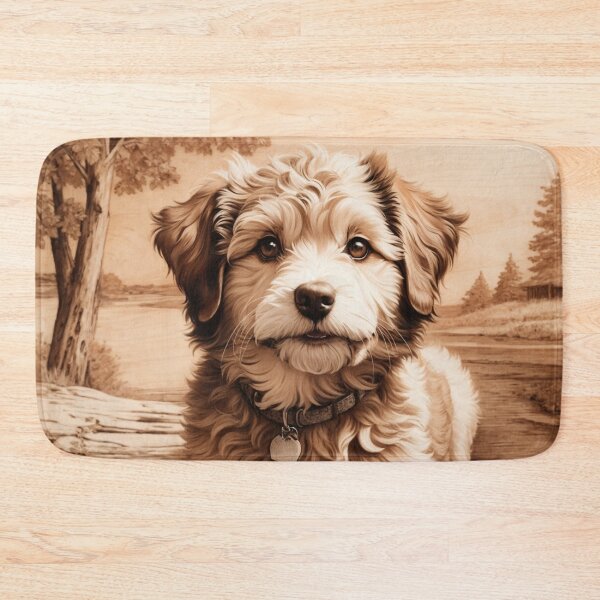 Item preview, Aussiedoodle: The Playful Elegance of Wood (Pyro Pets Art - 053) designed and sold by pyropetsart.