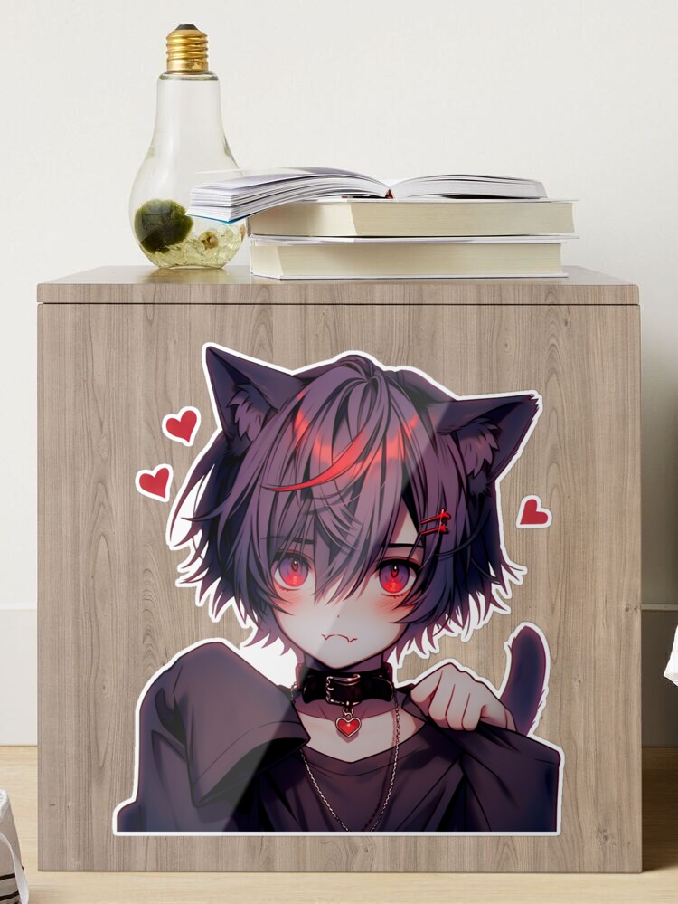 Yandere Cat Boy matte vinyl sticker Goodness youre -  Portugal