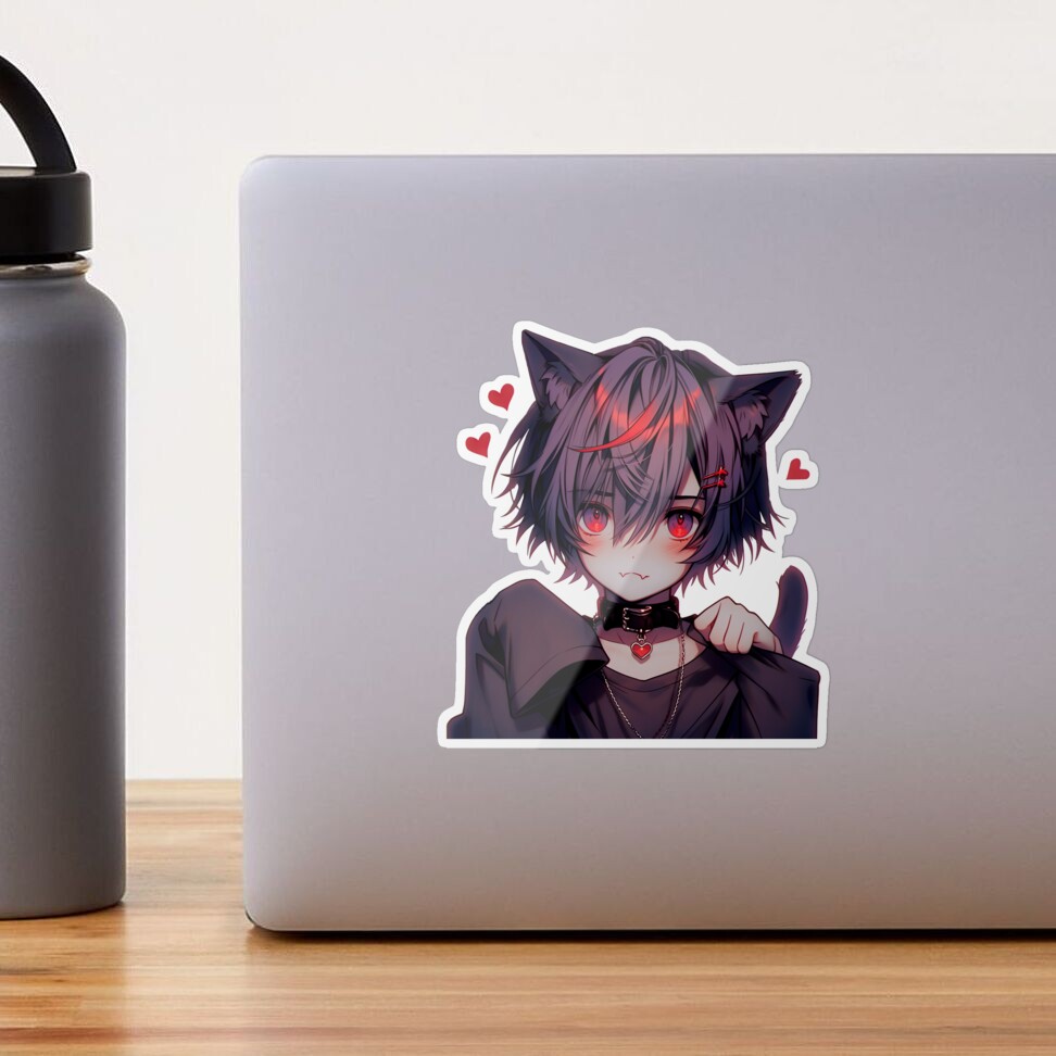 Yandere Cat Boy matte vinyl sticker Goodness youre -  Portugal