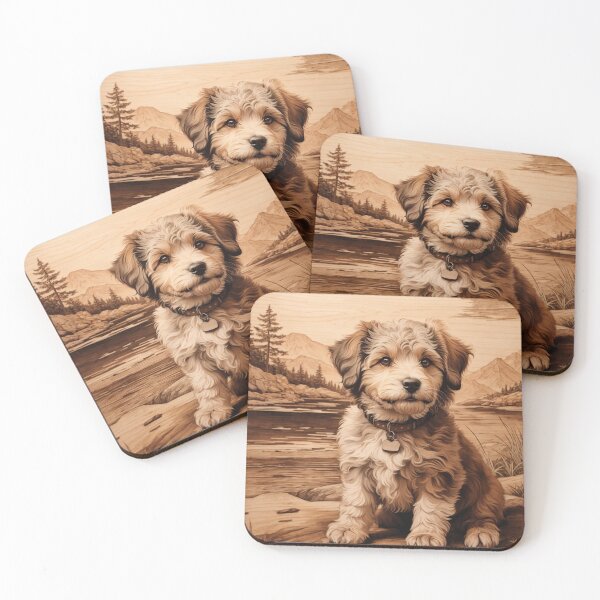 Item preview, Aussiedoodle: The Playful Elegance of Wood (Pyro Pets Art - 054) designed and sold by pyropetsart.