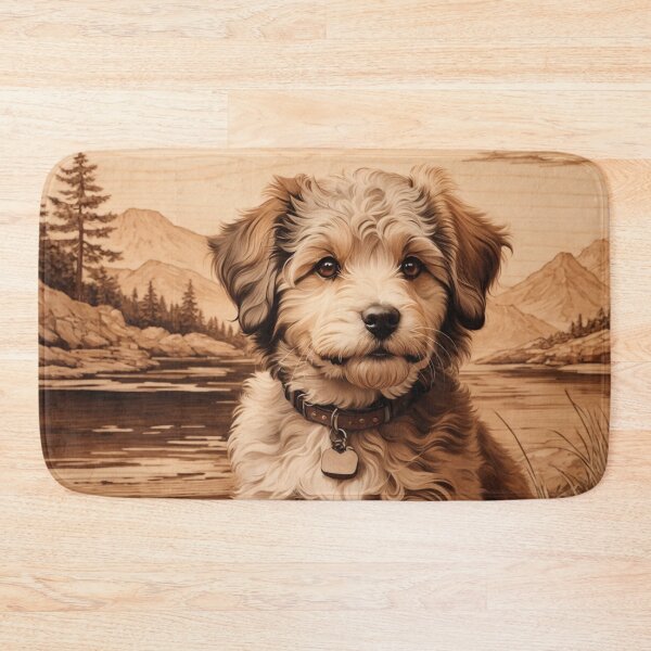 Item preview, Aussiedoodle: The Playful Elegance of Wood (Pyro Pets Art - 054) designed and sold by pyropetsart.