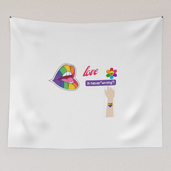 Item preview, Rainbow mouth of love with phrases is never "wrong" designed and sold by Jibshop ⭐⭐⭐⭐⭐.