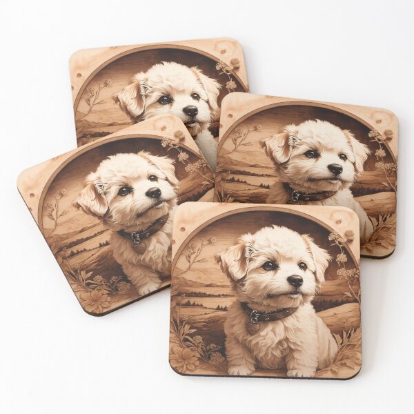 Item preview, Bichon Frise: The Joyful Elegance of Wood (Pyro Pets Art - 057) designed and sold by pyropetsart.