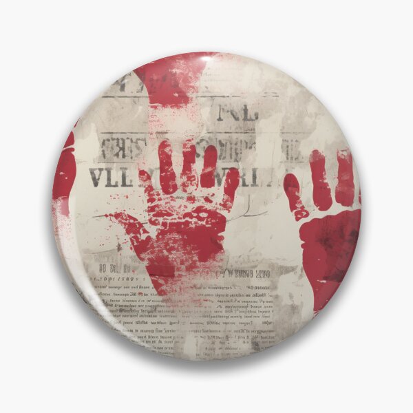 Item preview, True Crime Red Handprints on Newsprint designed and sold by Michele Bergh.