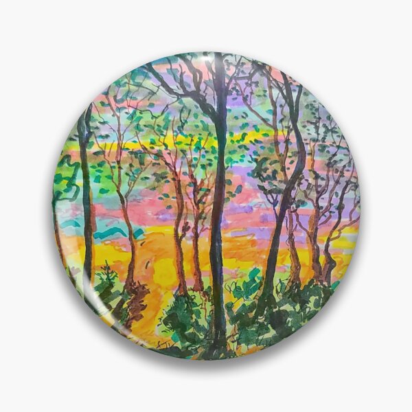 Item preview, Sunset with trees designed and sold by Cathy Bishop Jones Art.