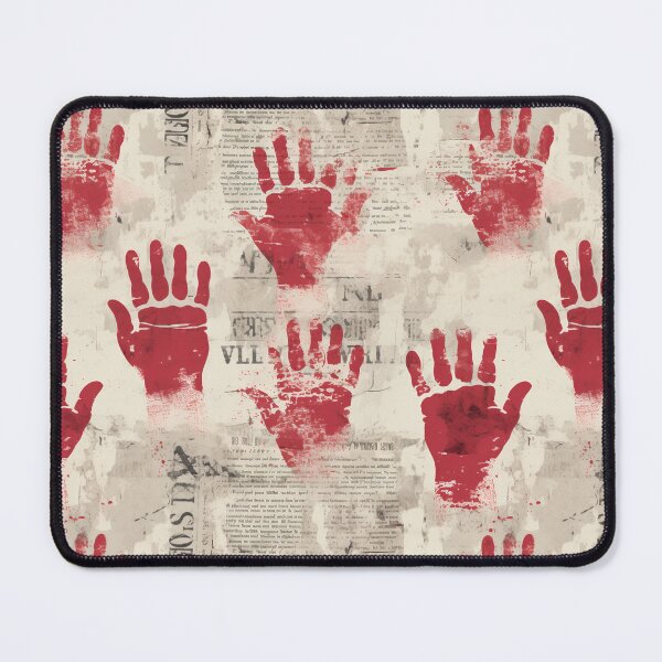 Item preview, True Crime Red Handprints on Newsprint designed and sold by Michele Bergh.
