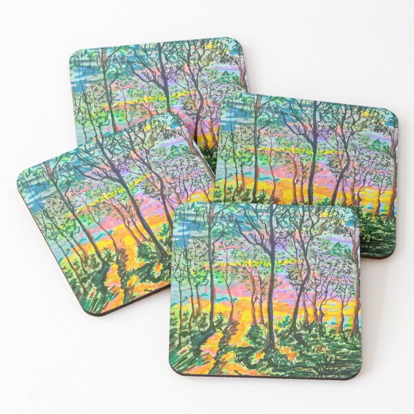 Item preview, Sunset with trees designed and sold by Cathy Bishop Jones Art.