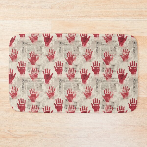 Item preview, True Crime Red Handprints on Newsprint designed and sold by Michele Bergh.