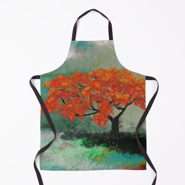 Item preview, Abstract landscape with colorful flamboyand tree designed and sold by Jane Domenech.