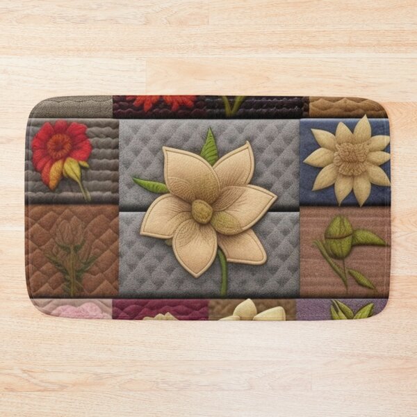 Artikelvorschau, Tweed-Patchwork-Blumenmuster entworfen und verkauft von Roxburylane.
