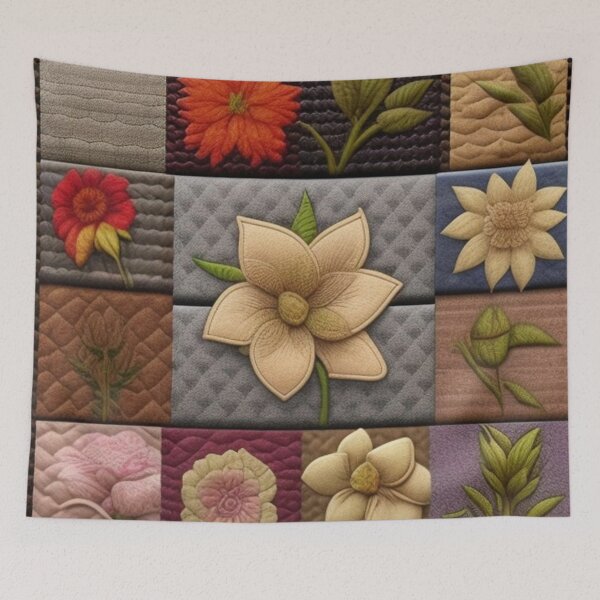 Item preview, Tweed Patchwork floral  designed and sold by Roxburylane.