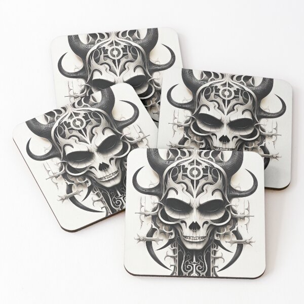 Item preview, Demon Skull Illustration designed and sold by OccultDreams.